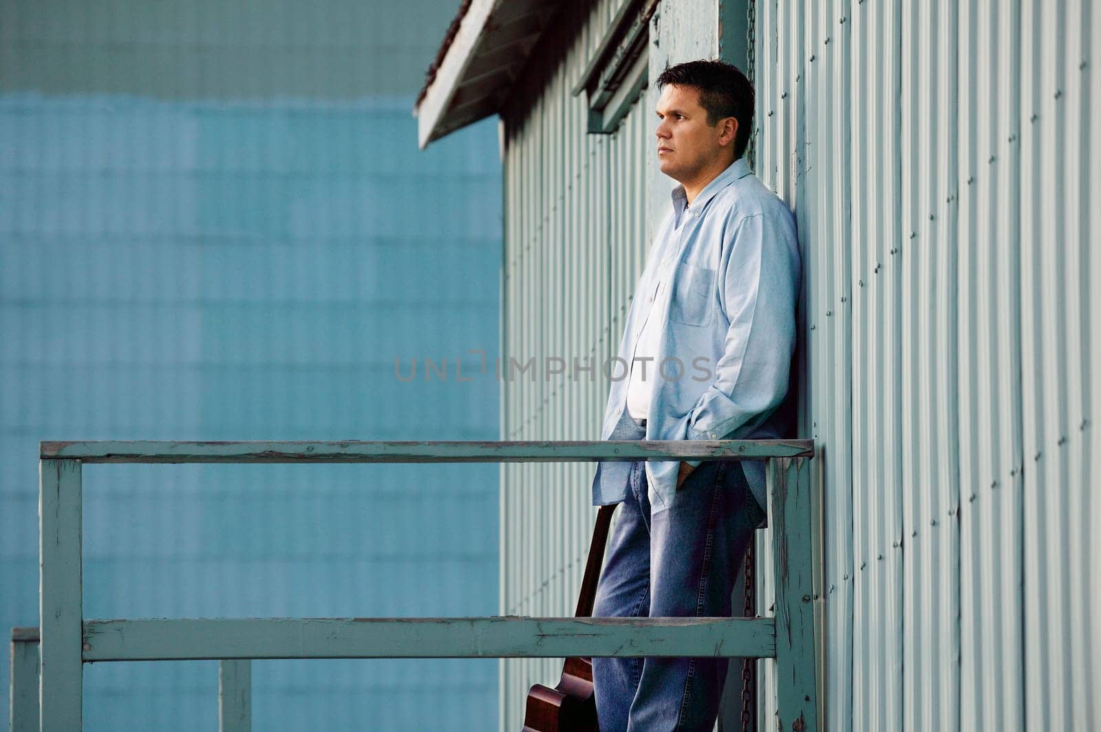 Man stands outside