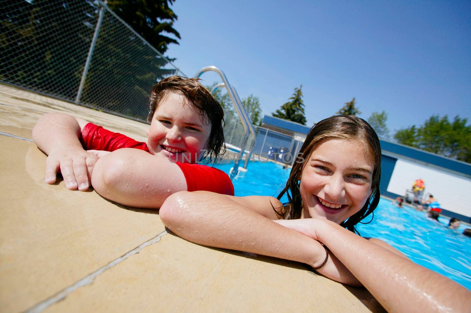 Girls in the swimming pool