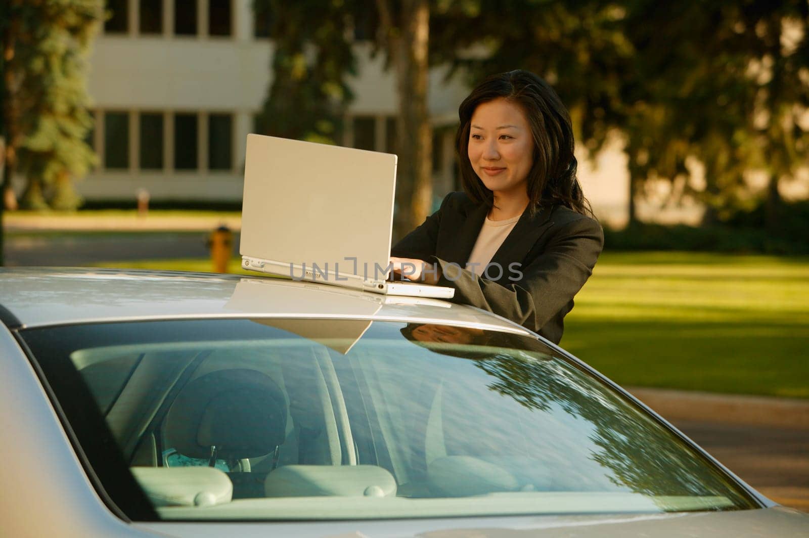 Businesswoman on lap top computer