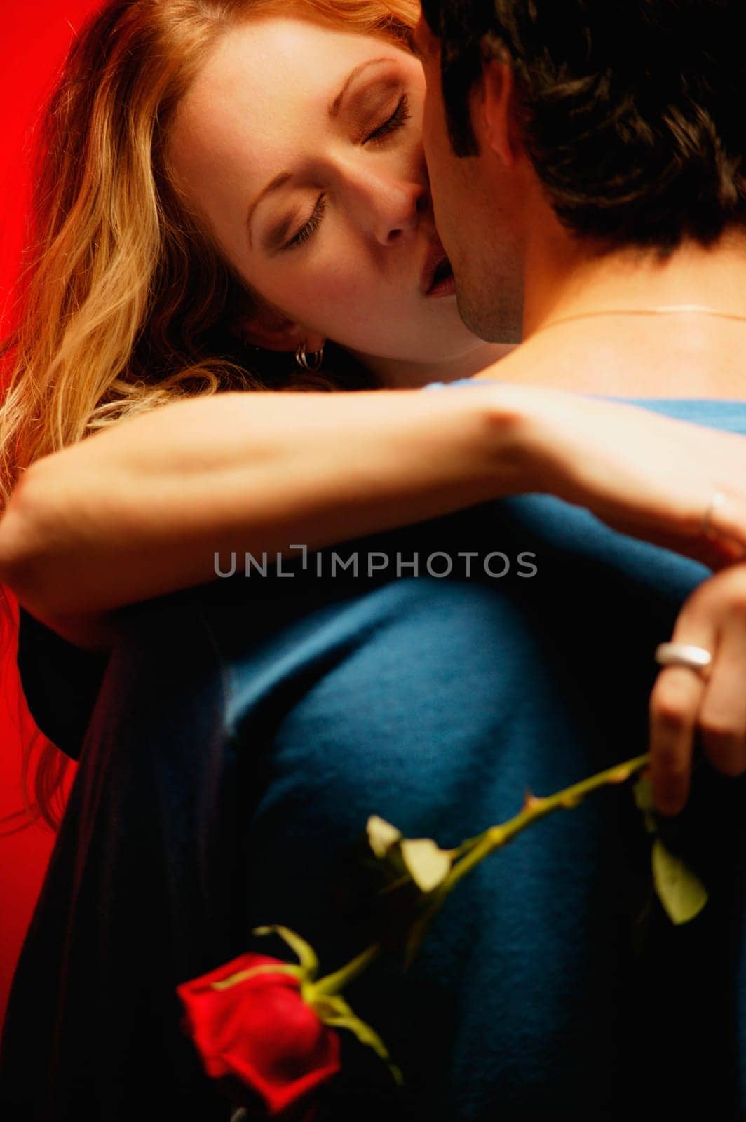 A passionate kiss