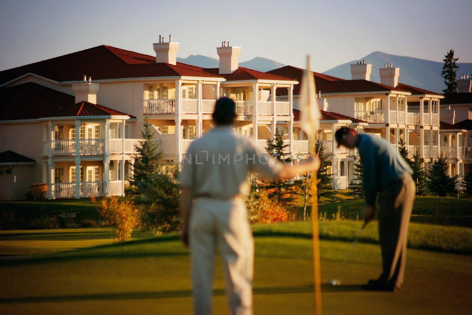 Golfing at a resort