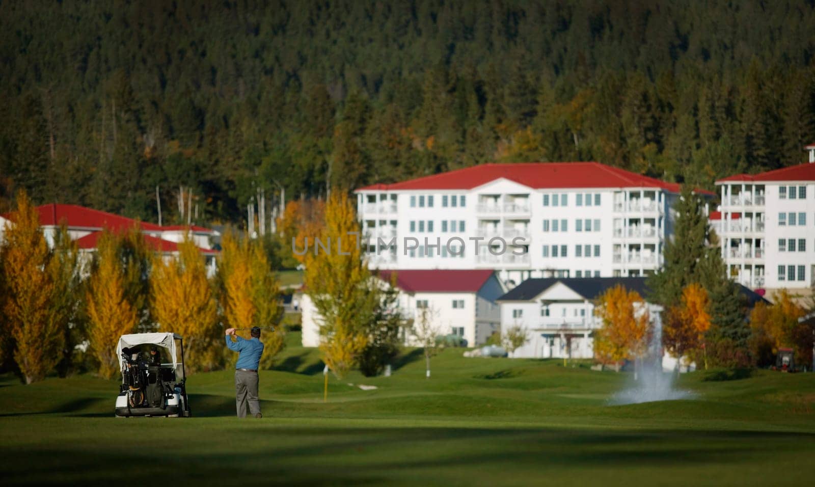 Golfing at a resort