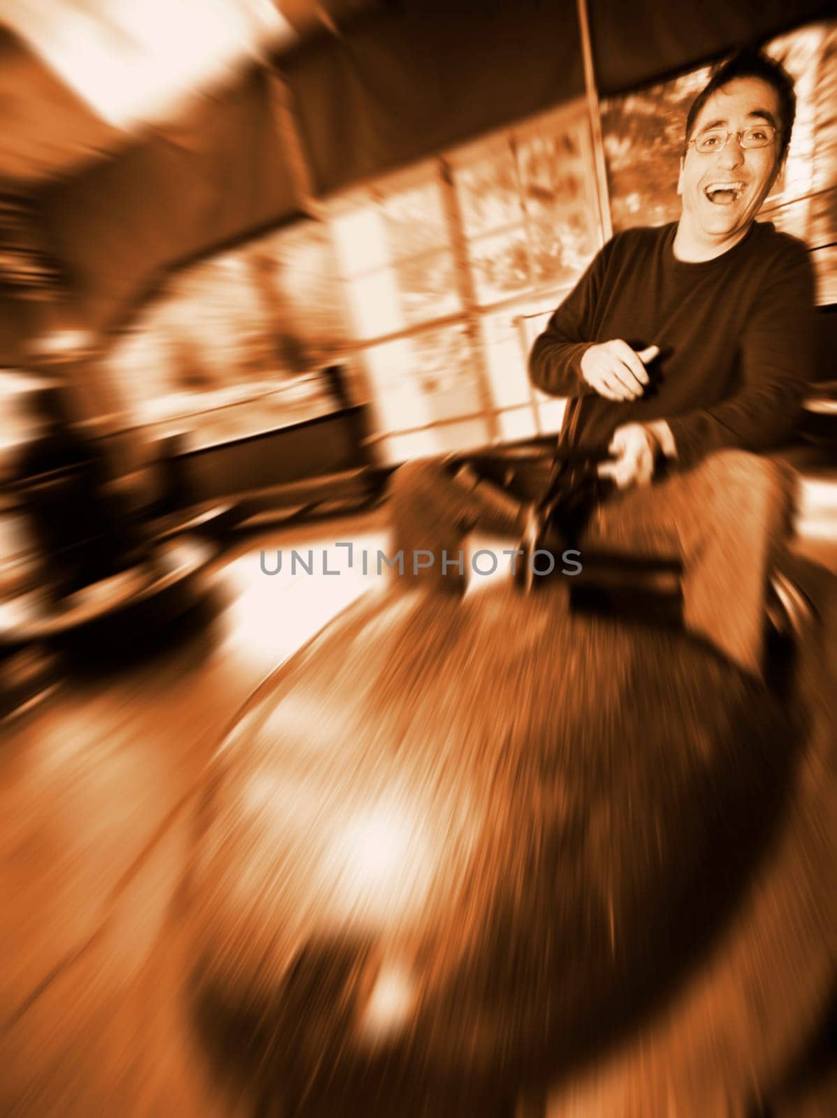 Man at amusement park