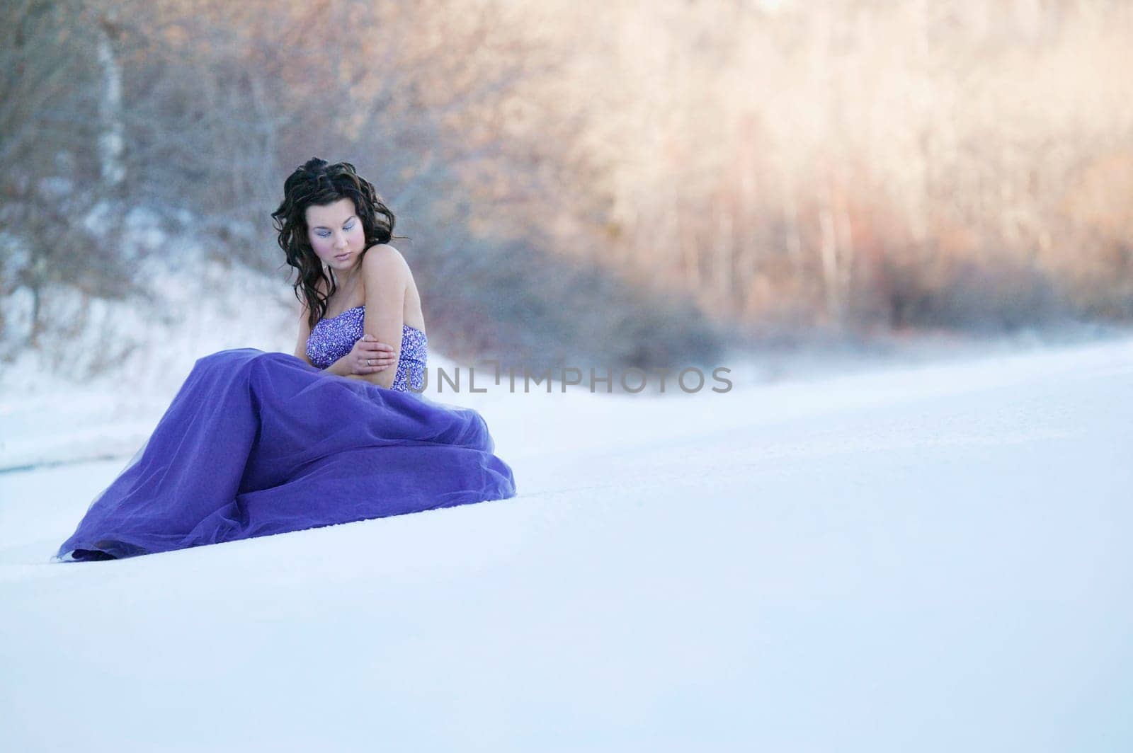 A woman in a winter scene