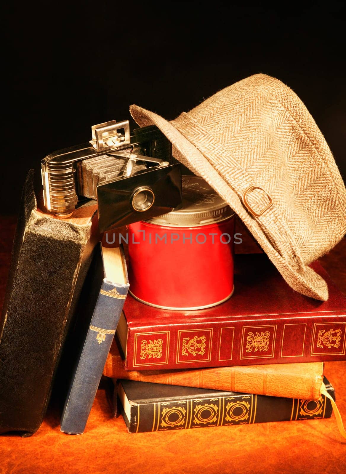 Antique books in a still life