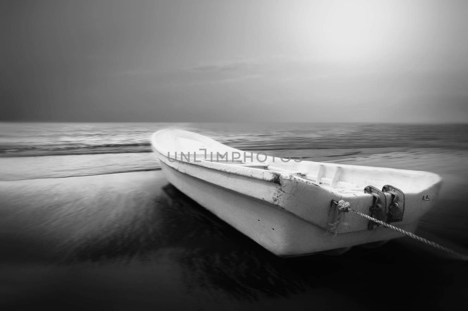 A boat sits on shore