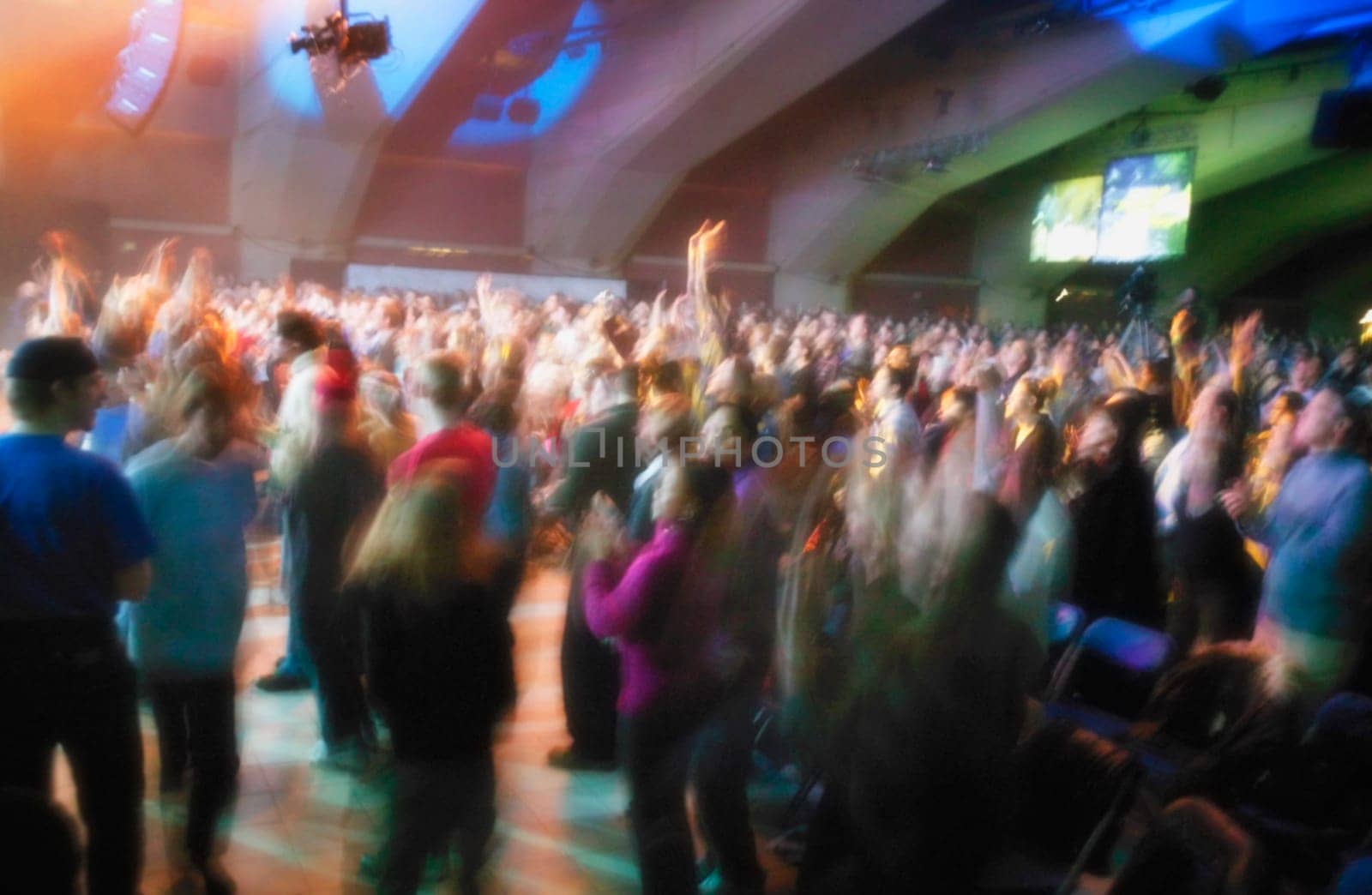 A group of people at a concert