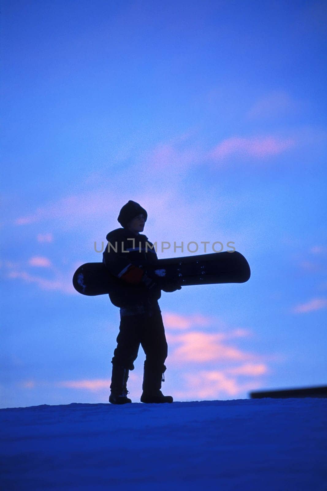 A snowboarder