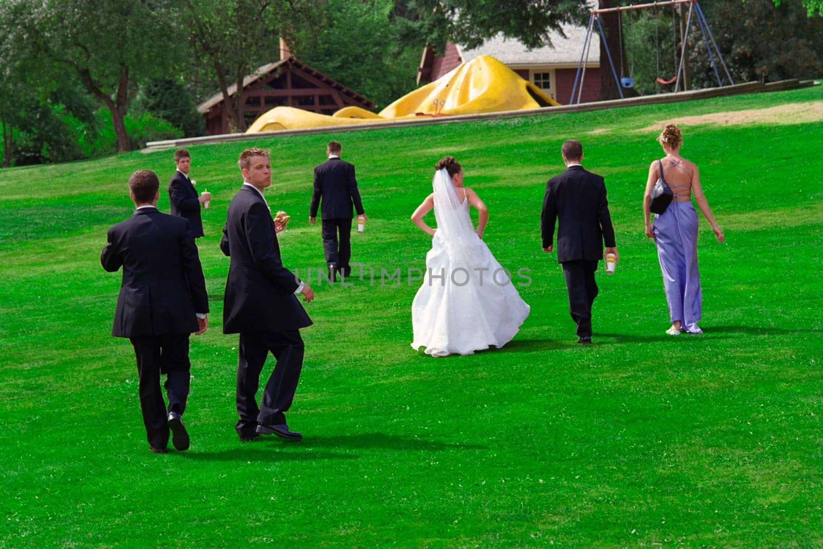 Casual shot of bridal party