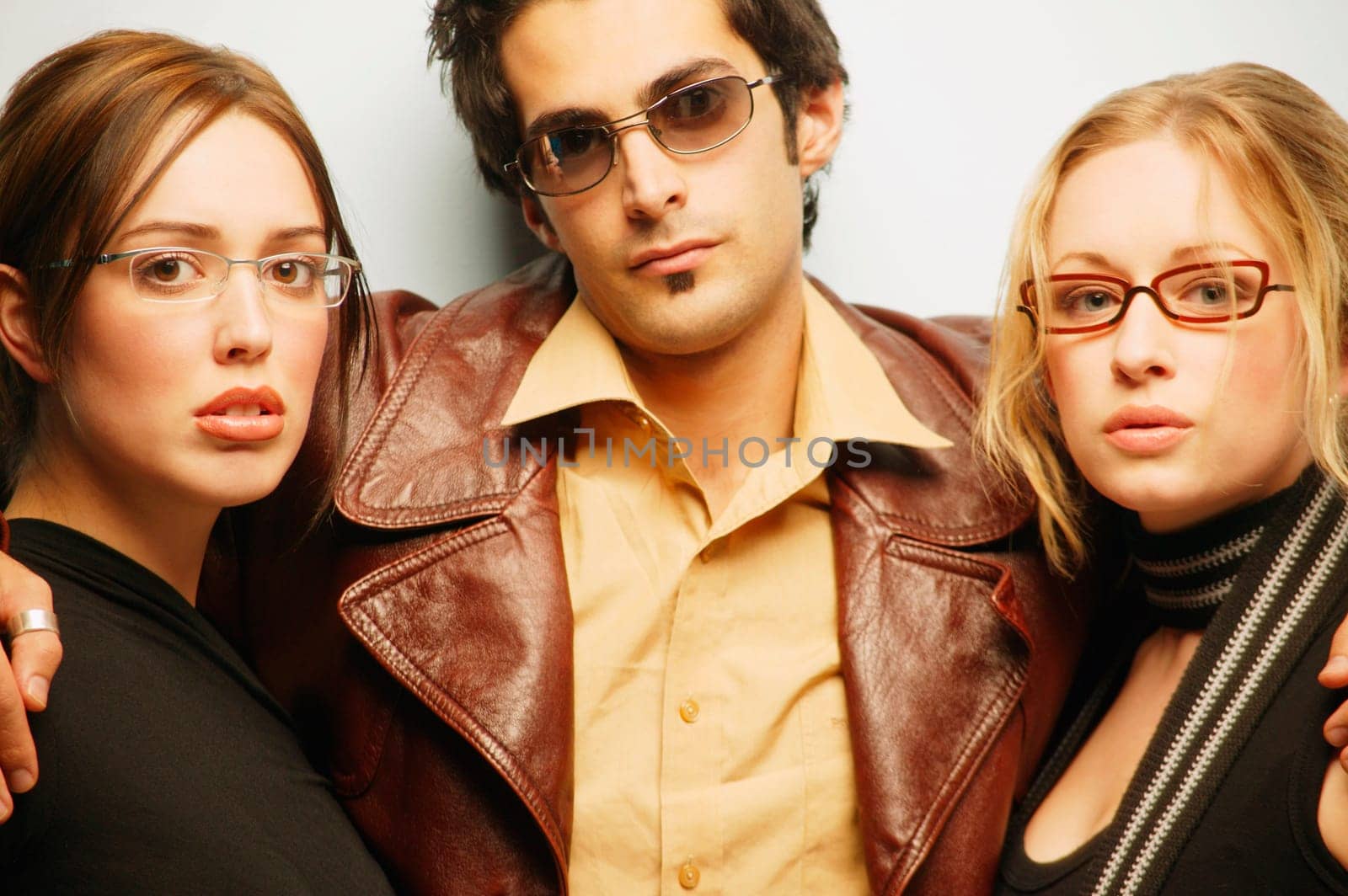 Group with trendy glasses