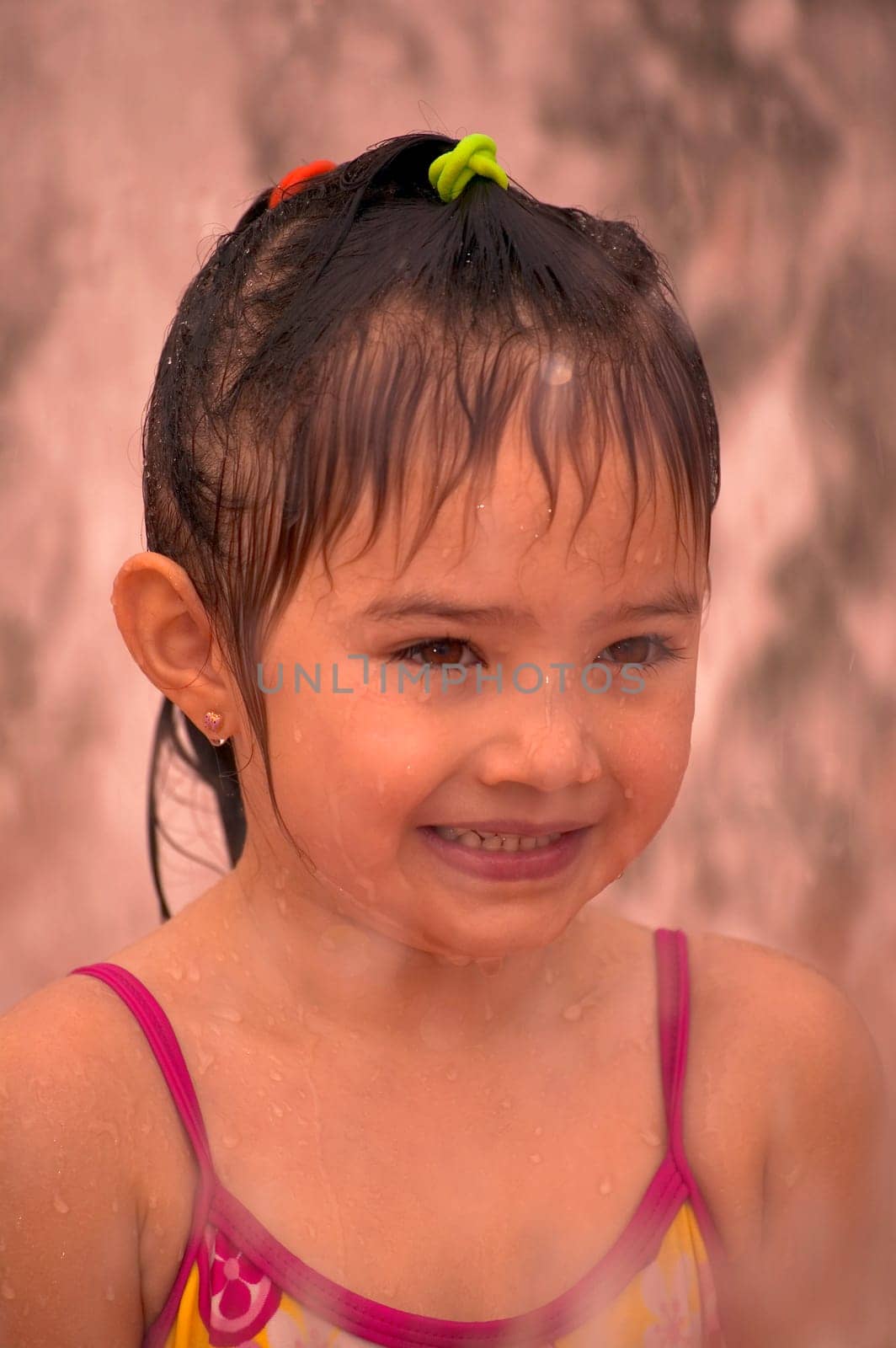 A girl with wet hair