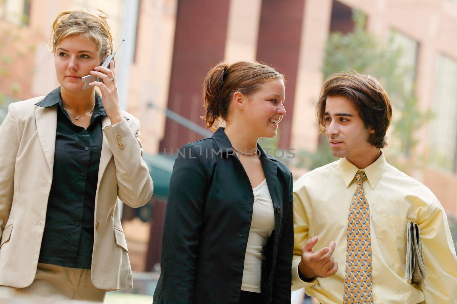 Businesspeople outside