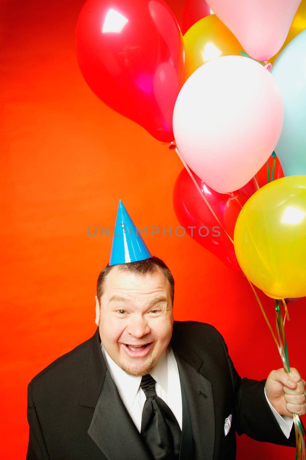 Man with balloons