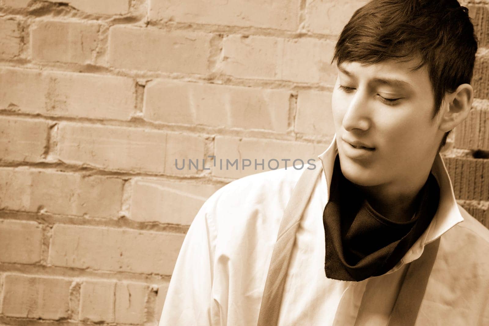 Man with suspenders