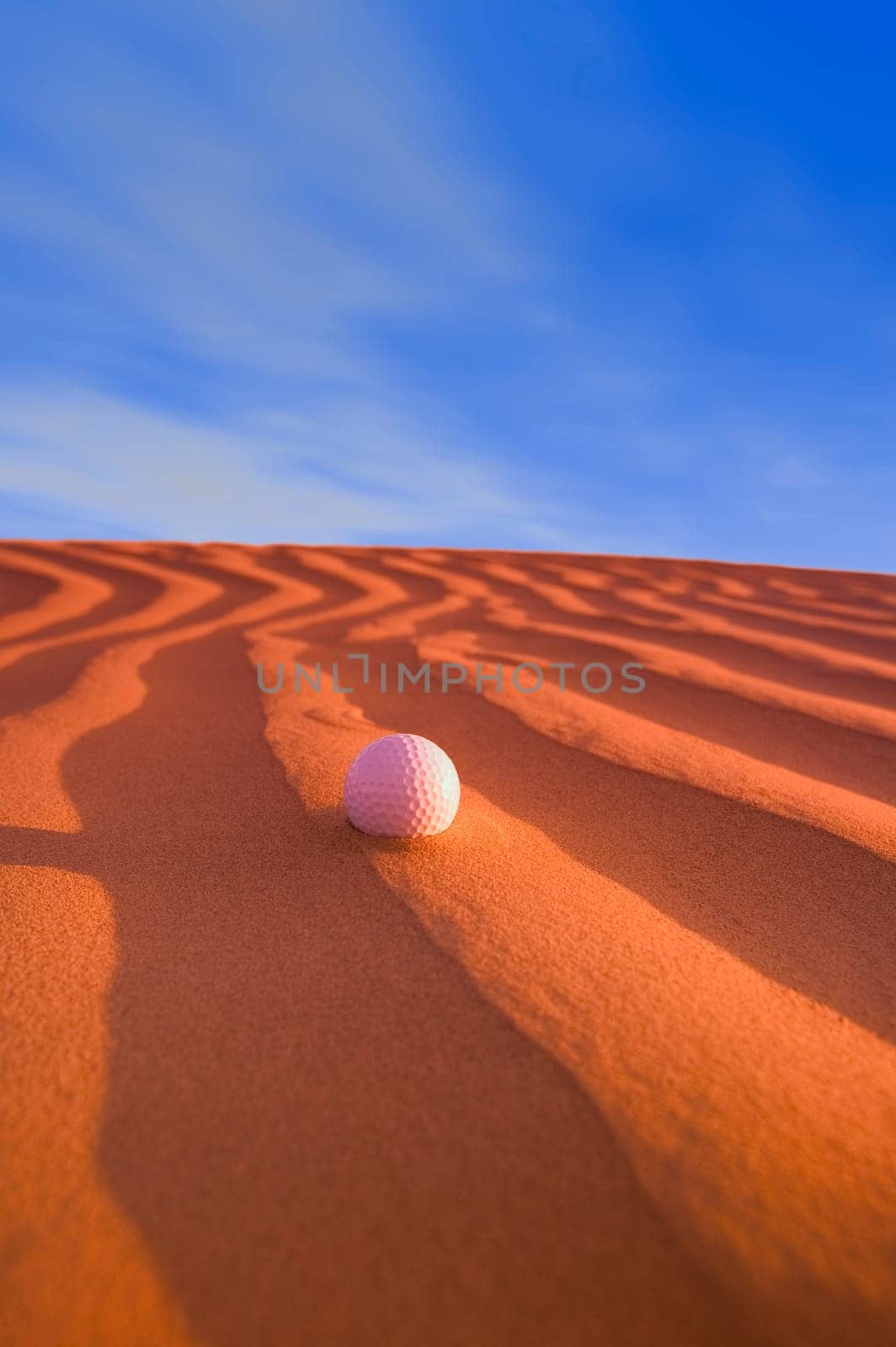 Golf Ball on Sand Dune Great Sand hills Sceptre Saskatchewan Canada