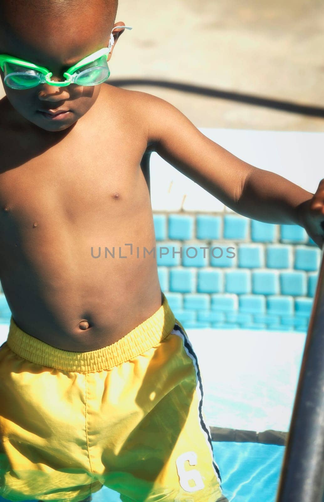 A child with goggles