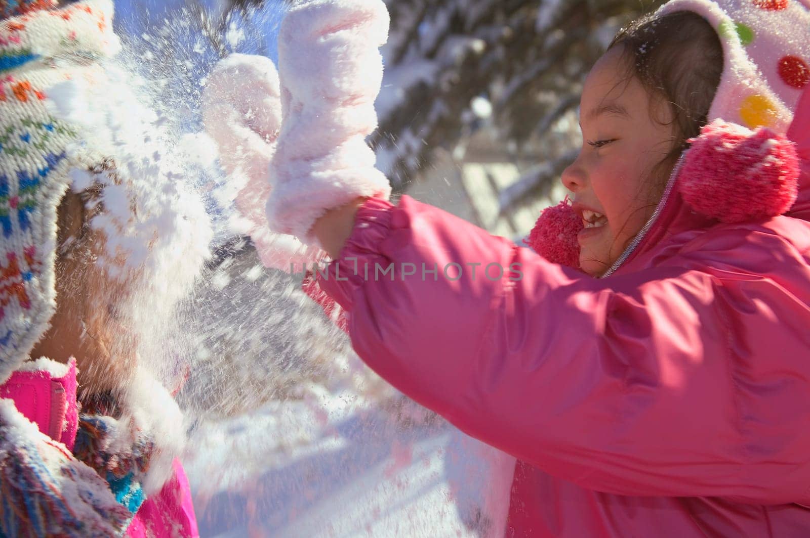 A fun snowball fight