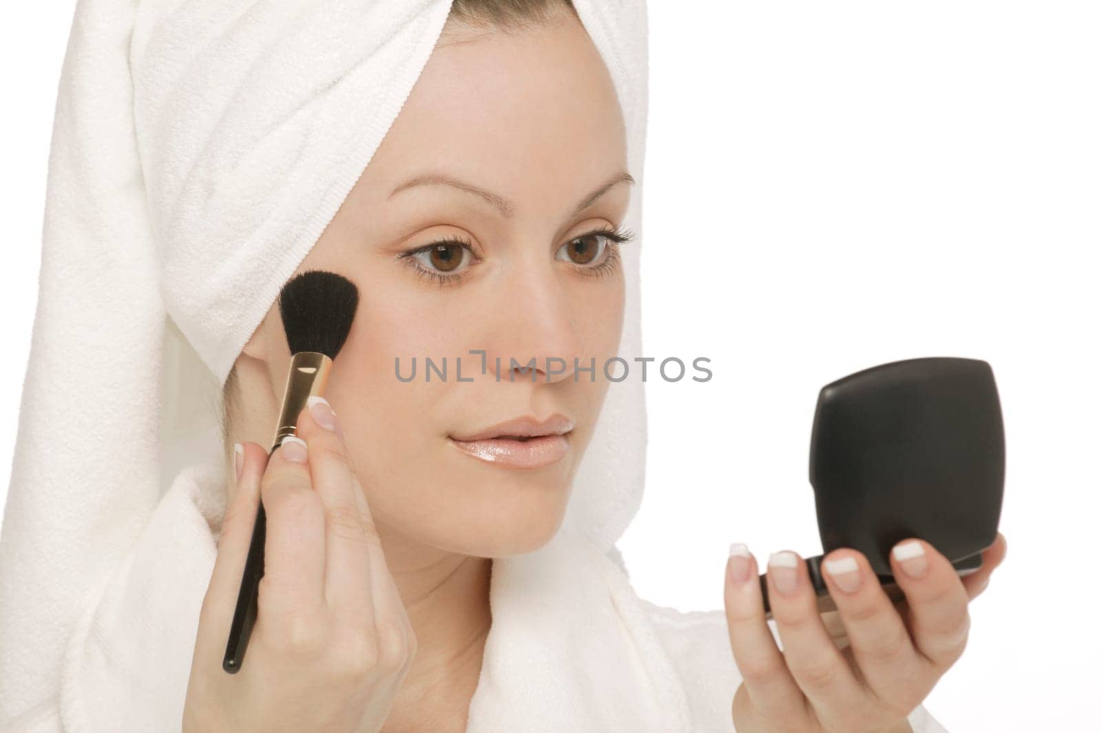 Applying makeup