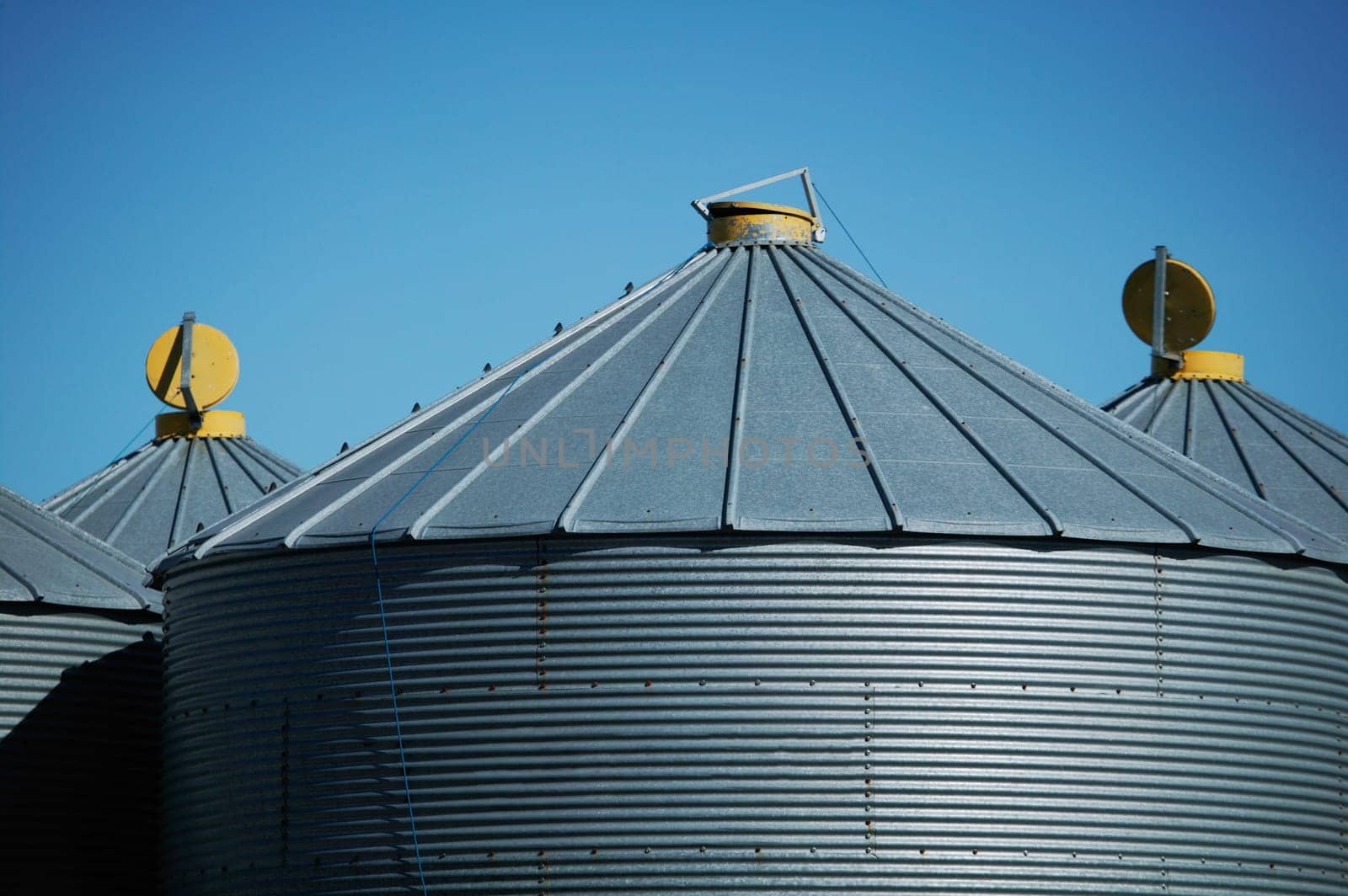Top of grain storage bins