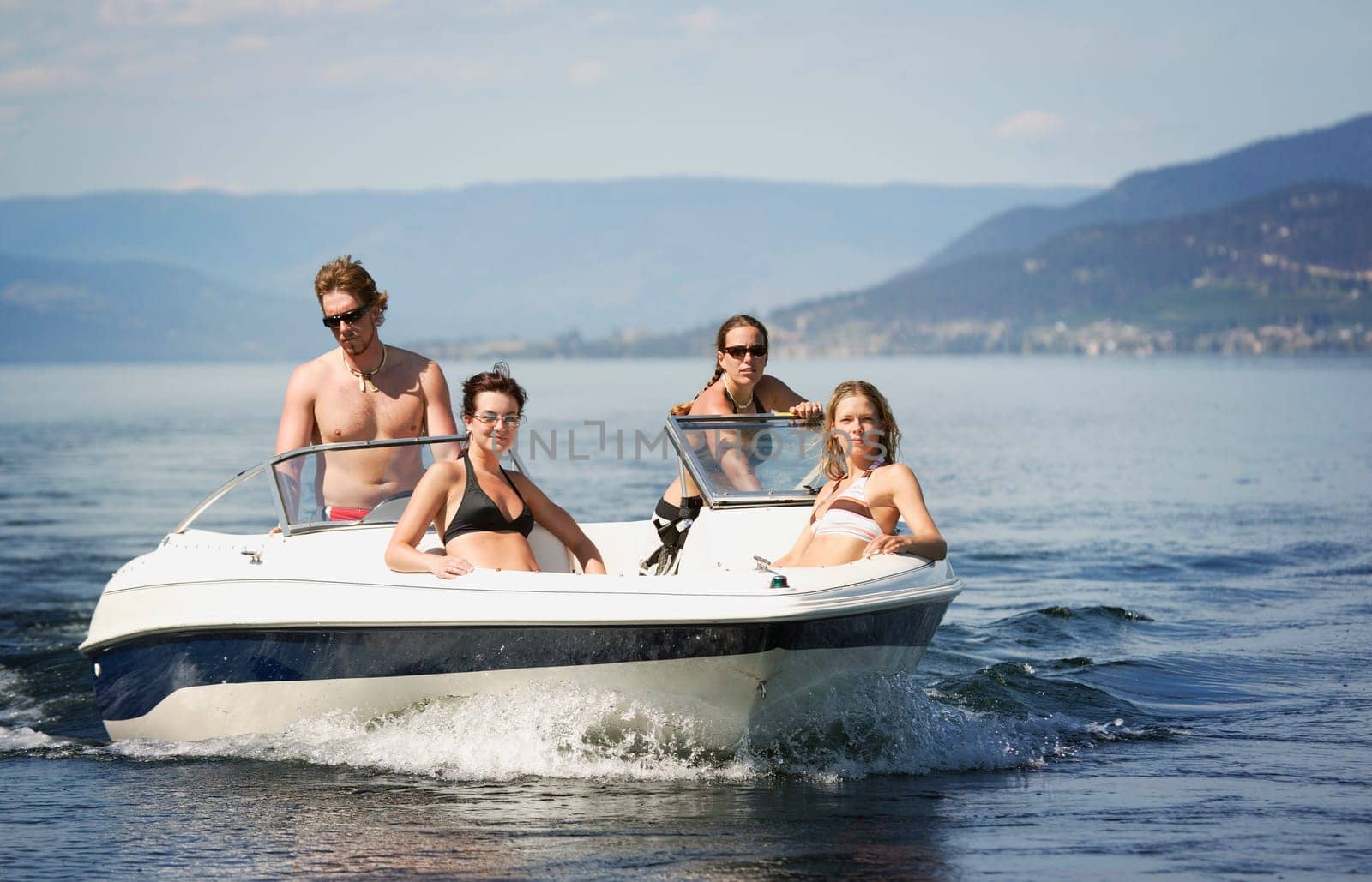 Speed boat on water