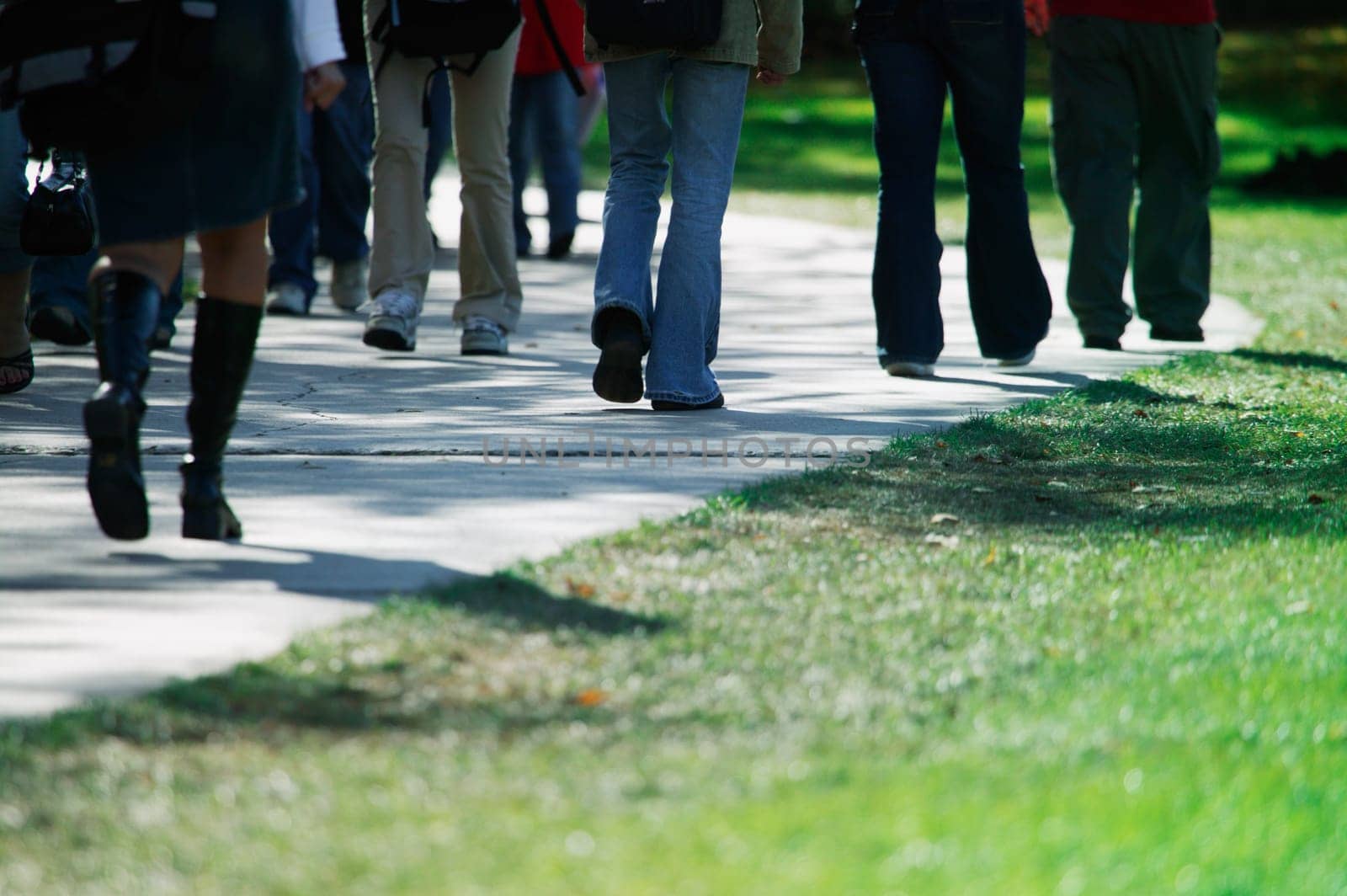 People walking on path