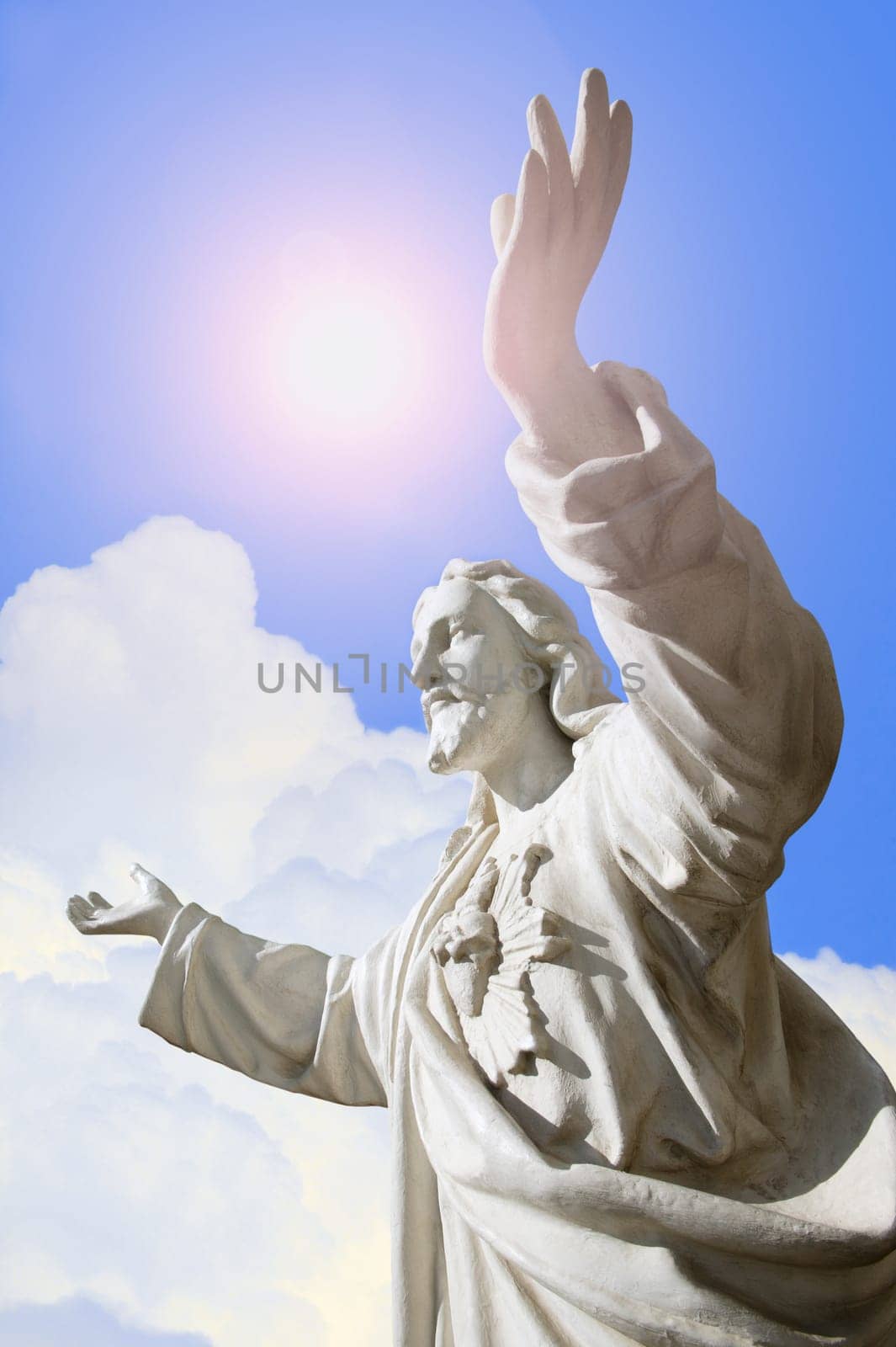 Hands stretched towards heaven