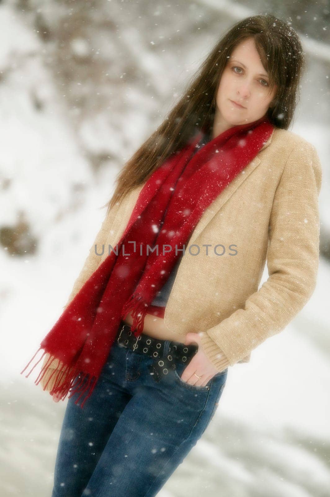Teenage girl in the snow