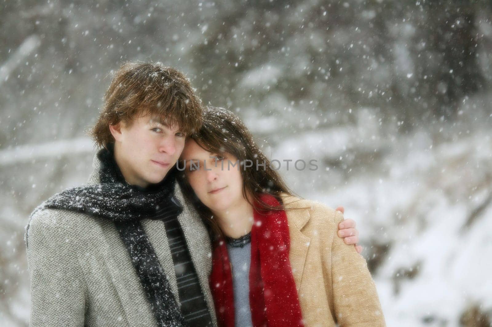 Young couple in the snow