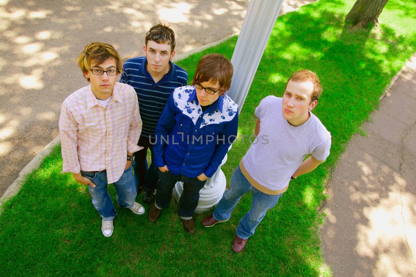 Four young men hanging out