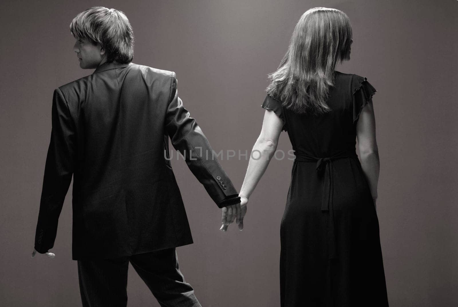 Couple looking in opposite directions