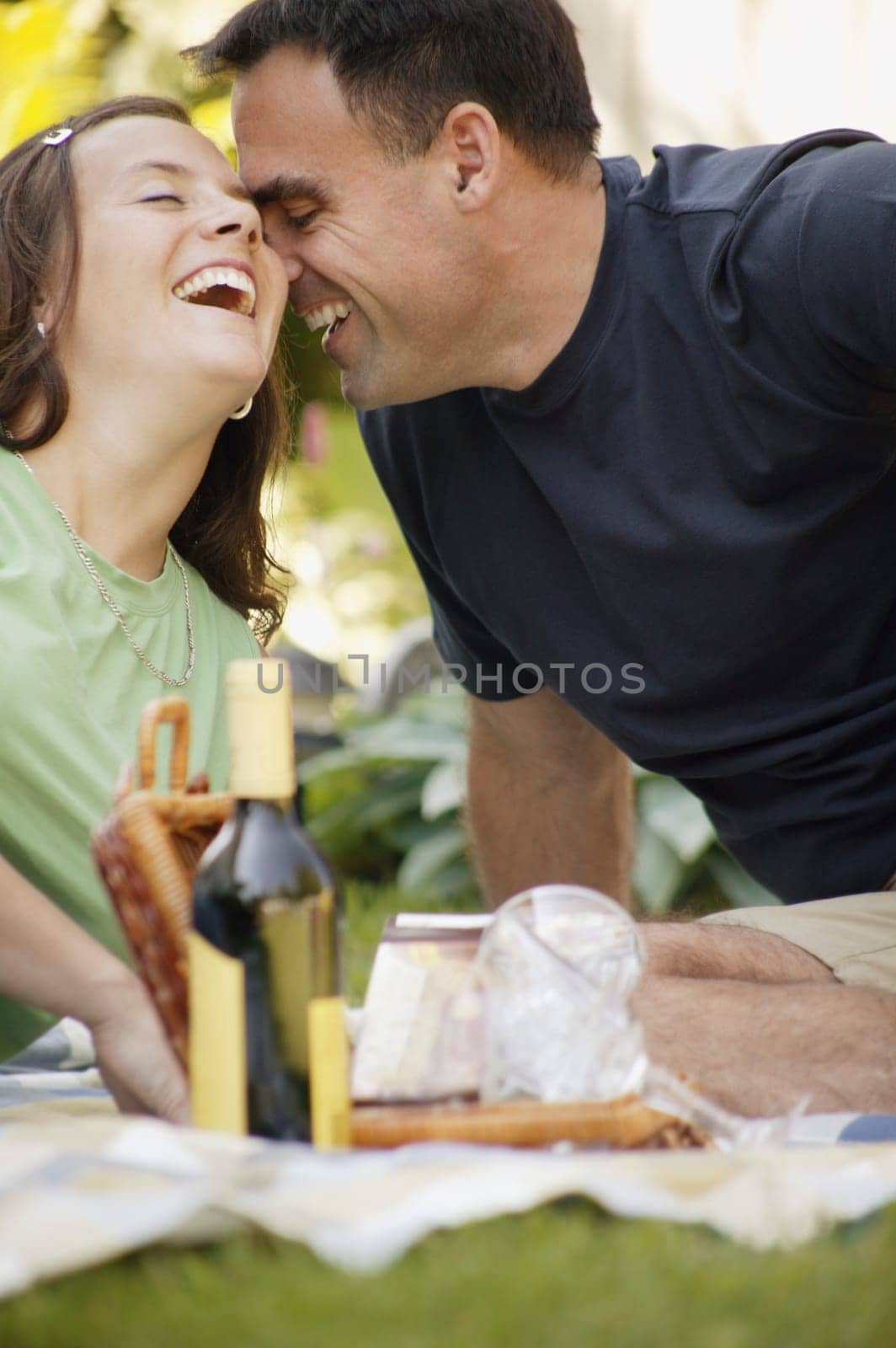 Loving couple eating al fresco