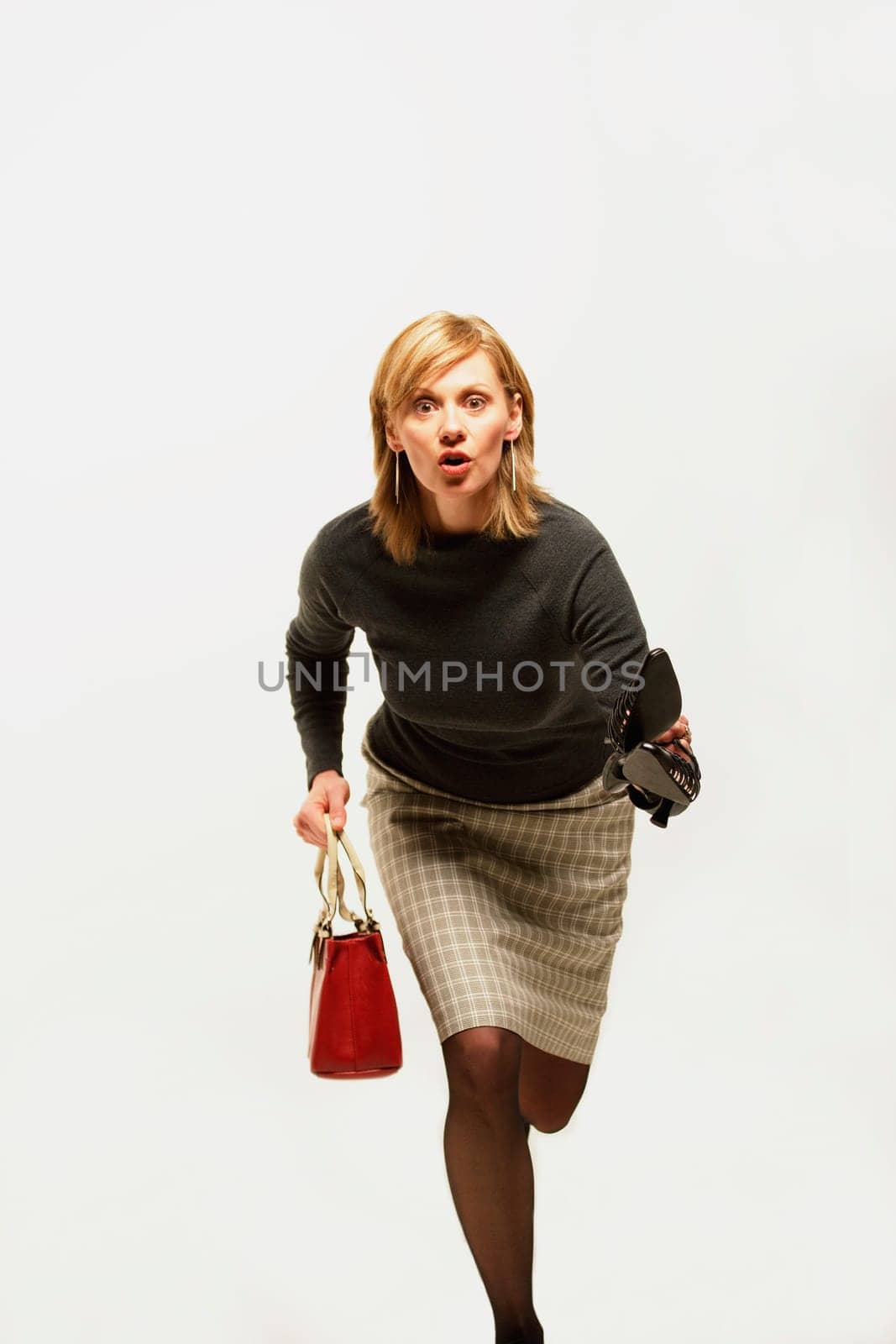 Woman running late