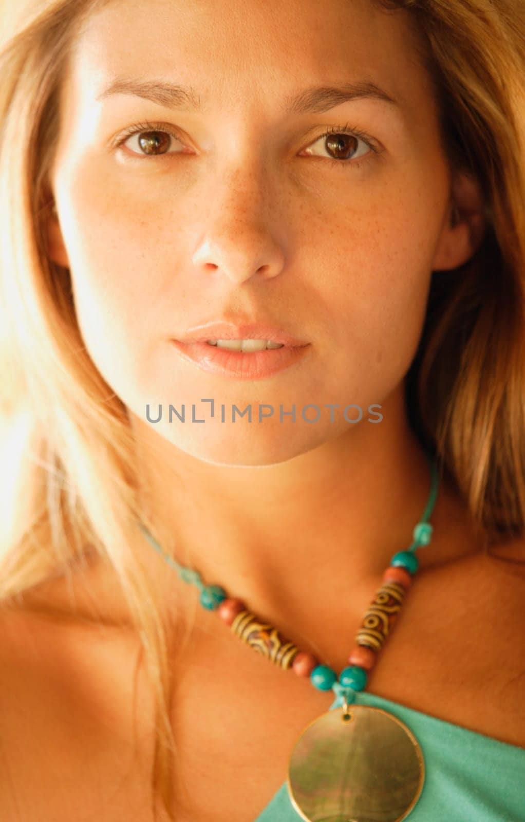 Close up portrait of naturally beautiful woman