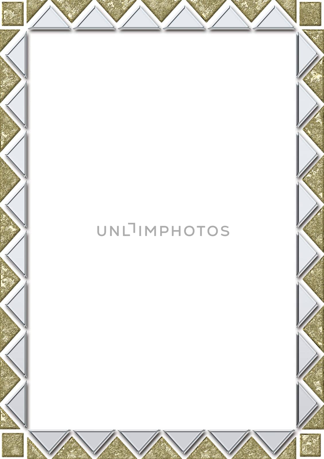 Gold-plated frame with silver edging