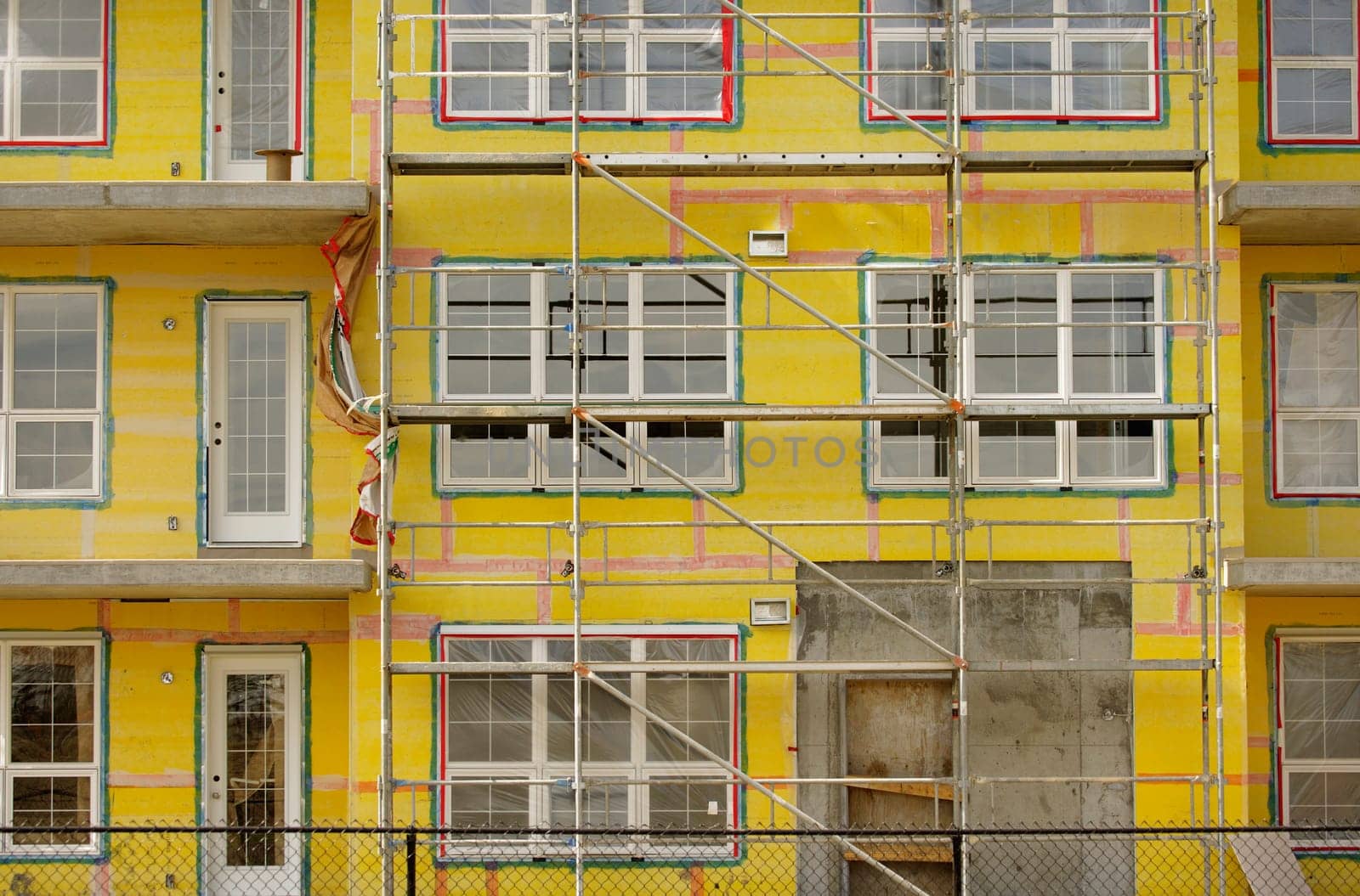 Scaffolding outside a building