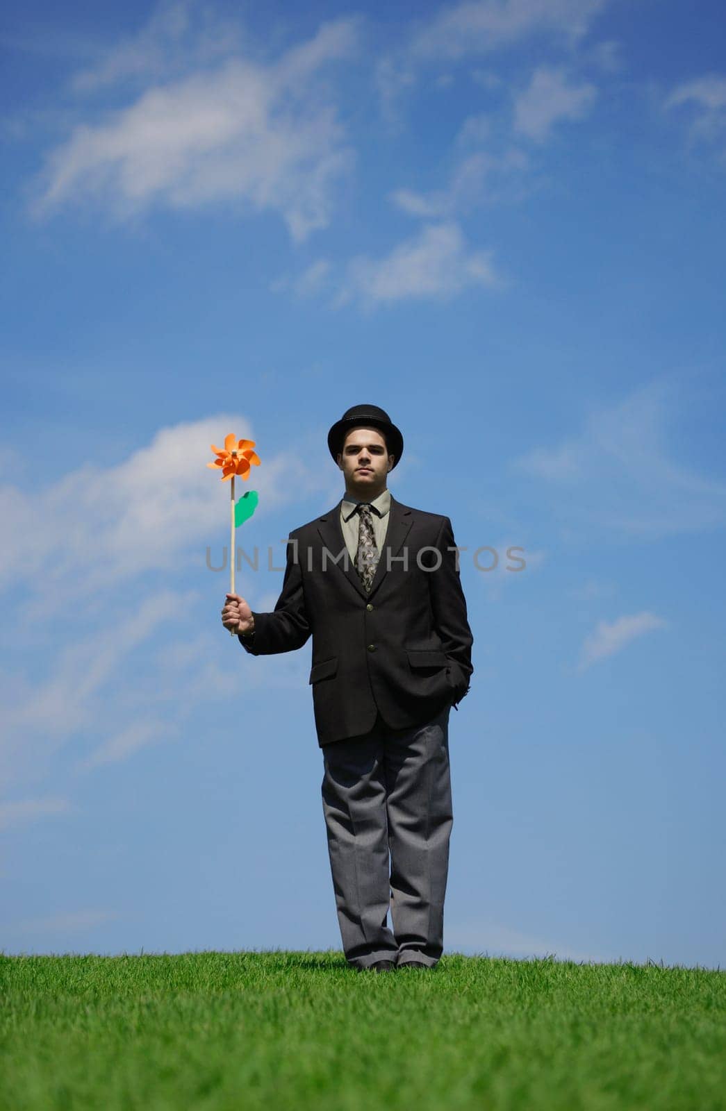 A clownish businessman