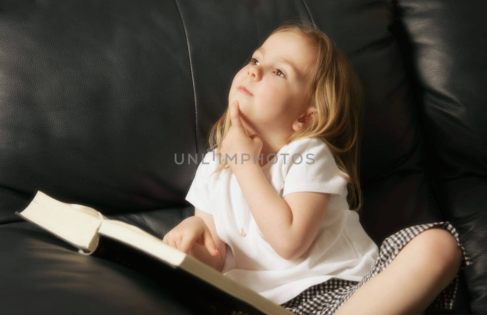 Little girl reading