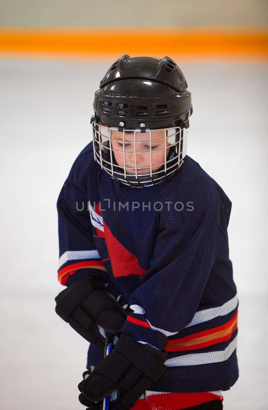 Child playing hockey