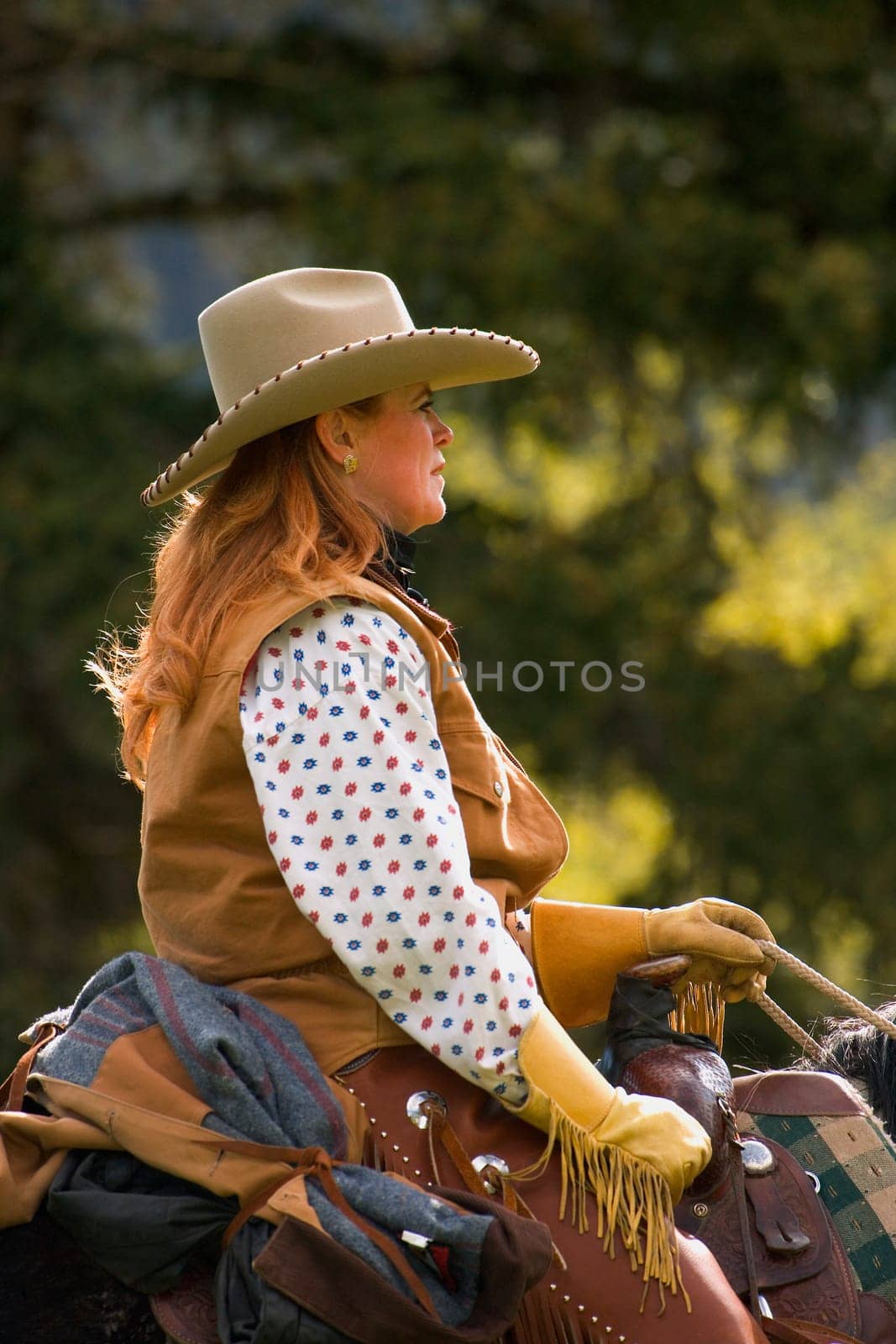 A woman on a horse