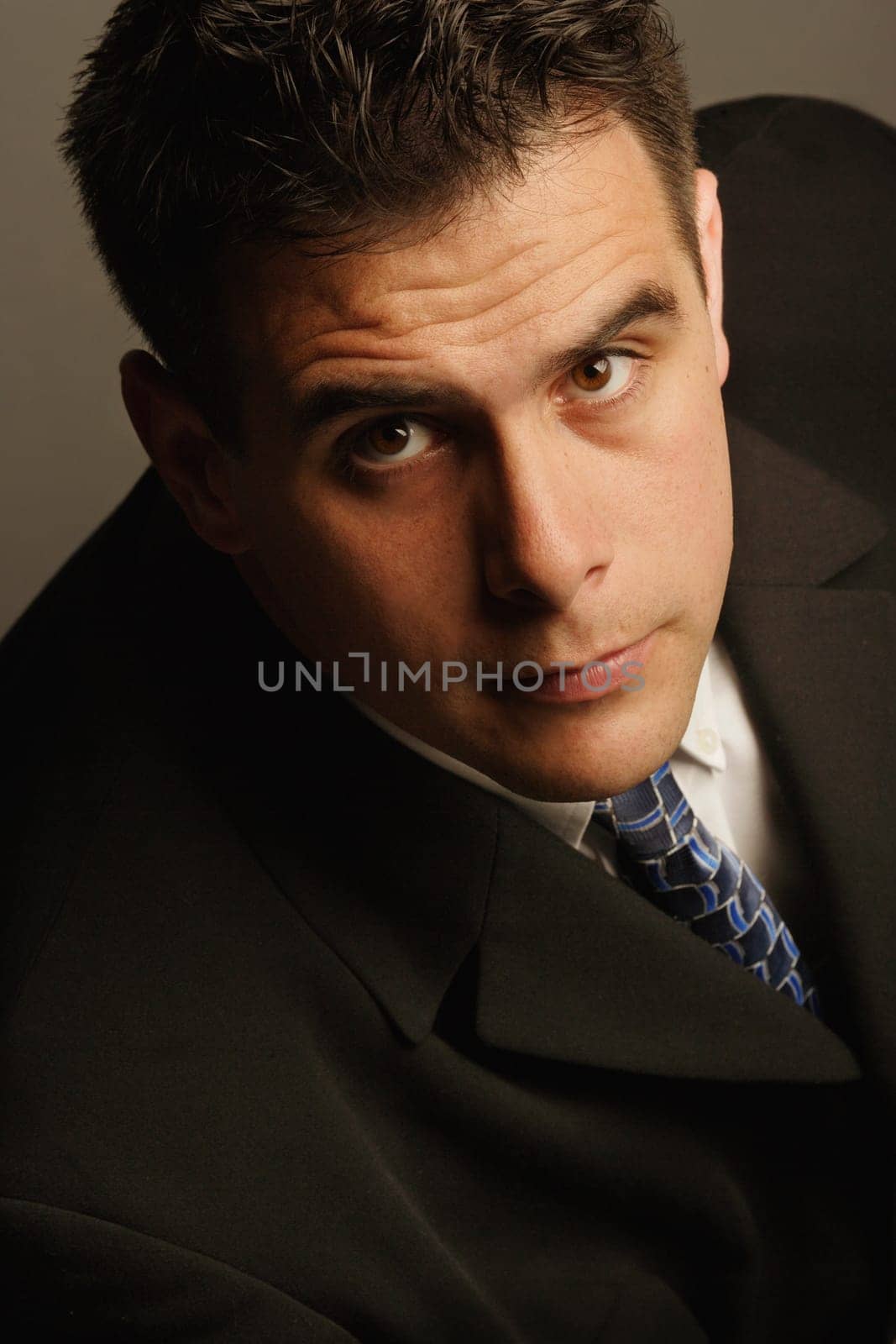 A close-up of a business man