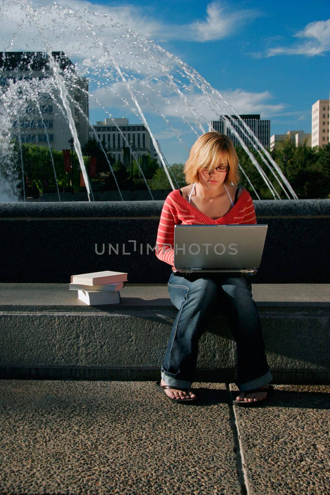 Student on lap top computer