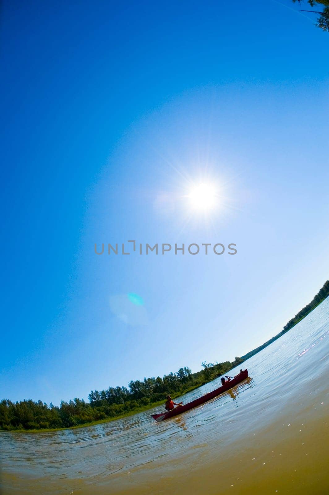 Couple canoeing