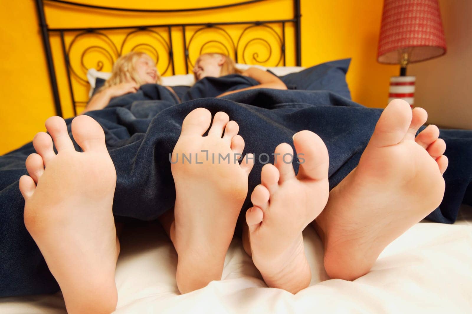 Girls have a sleepover