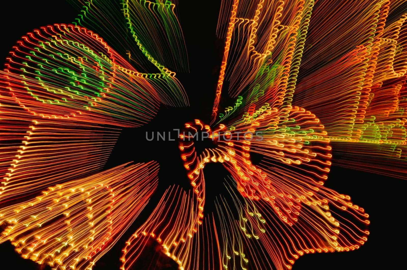 Closeup view of light display