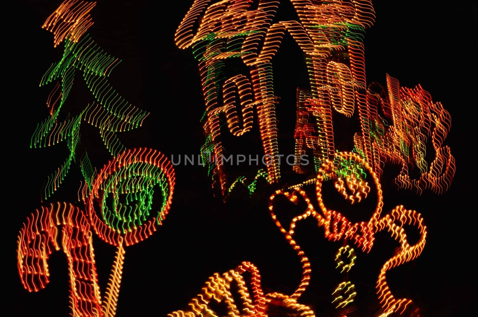 Closeup of Christmas lights