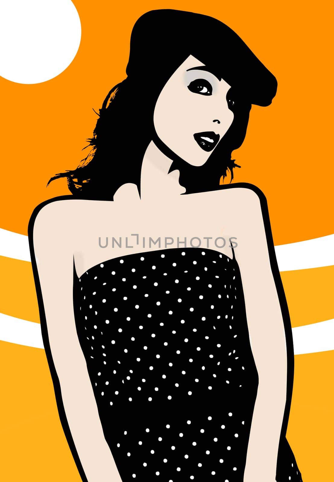 Woman wearing polkadots