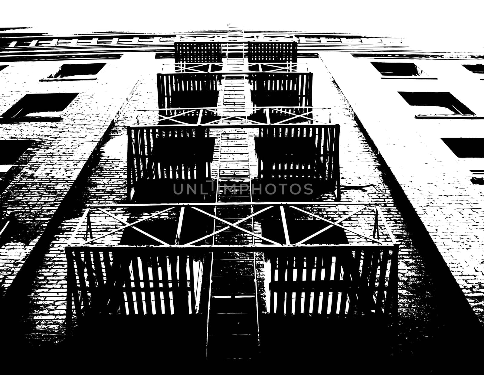 A staircase on an apartment building
