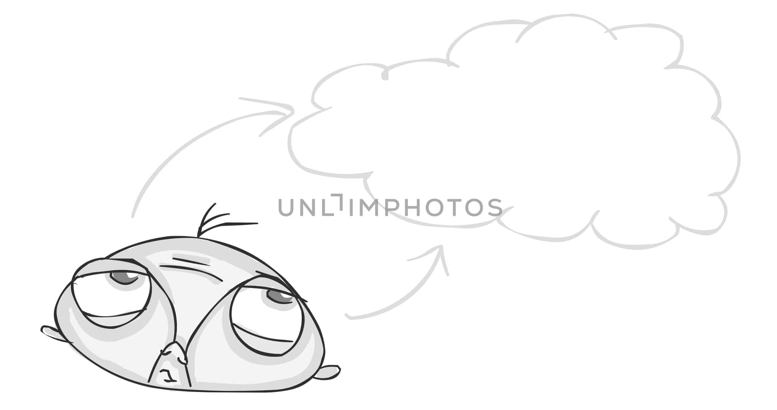 Man with a thought bubble