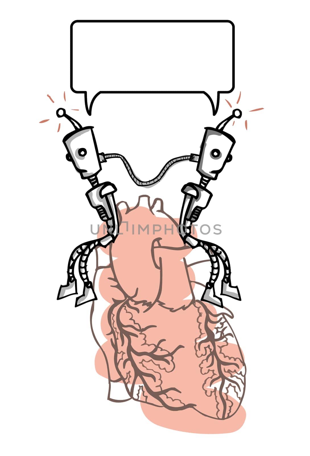 Robots sitting on a heart
