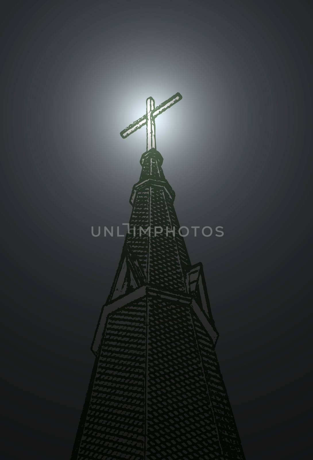 A cross on a church steeple